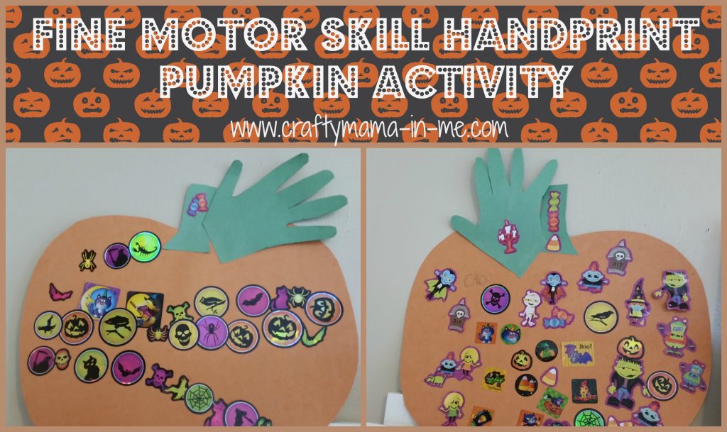 Fine Motor Skill Handprint Pumpkin Activity