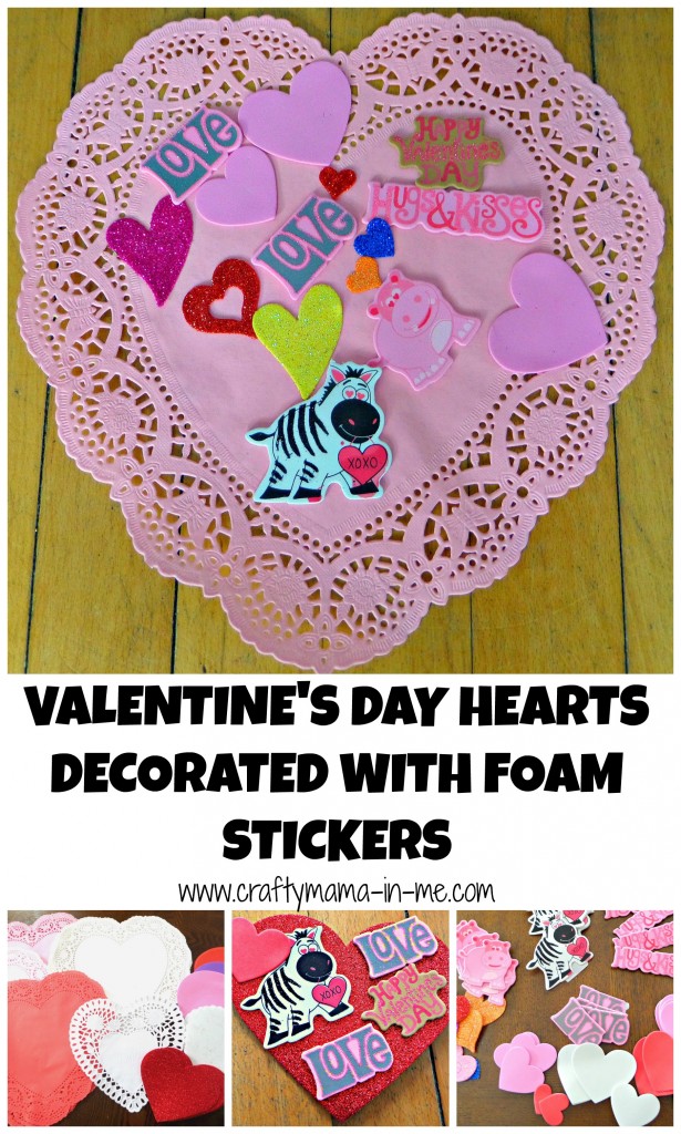 Valentine's Day Hearts Decorated with Foam Stickers