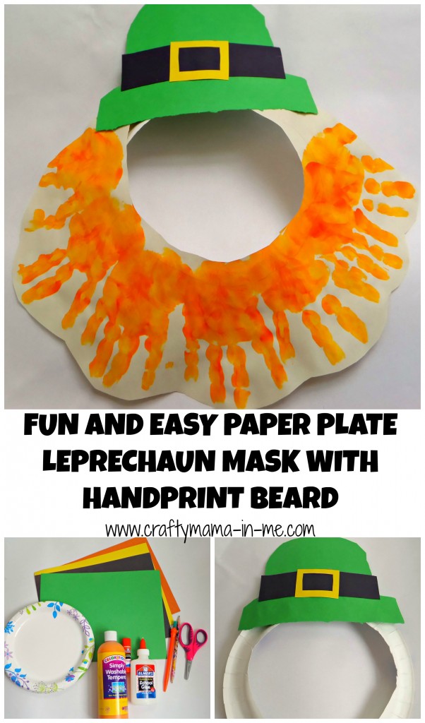 Fun and Easy Paper Plate Leprechaun Mask with Handprint Beard
