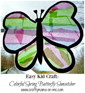 Easy Kid Craft: Colorful Spring Butterfly Suncatcher