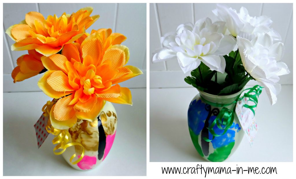 DIY Butterfly Painted Vases for Mother's Day