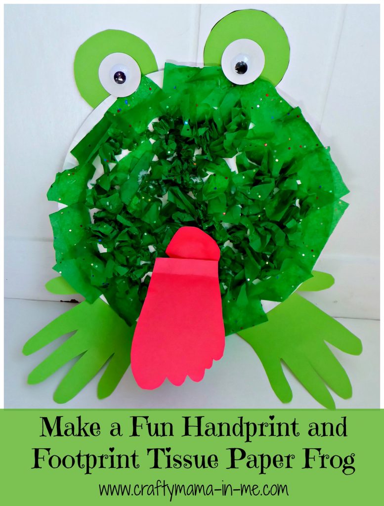 Make a Fun Handprint and Footprint Tissue Paper Frog