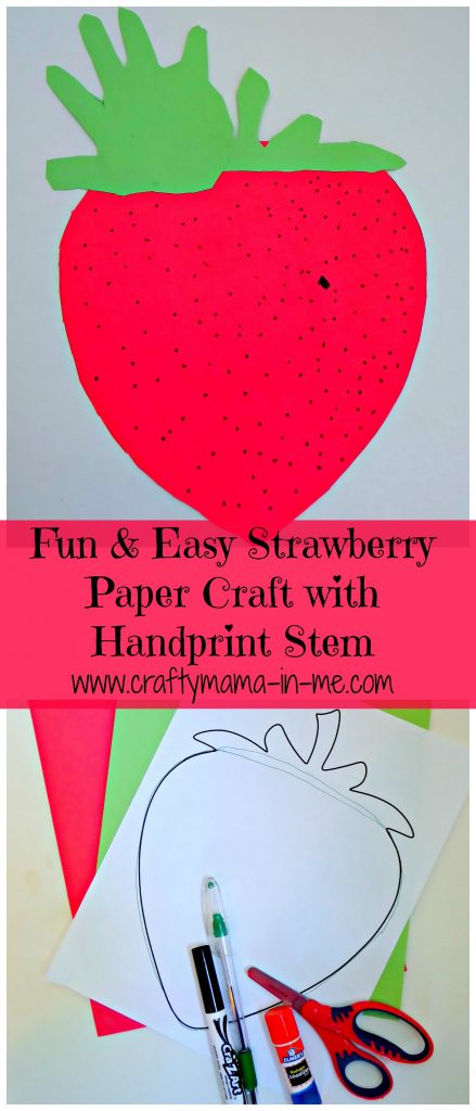 Fun & Easy Strawberry Paper Craft with Handprint Stem