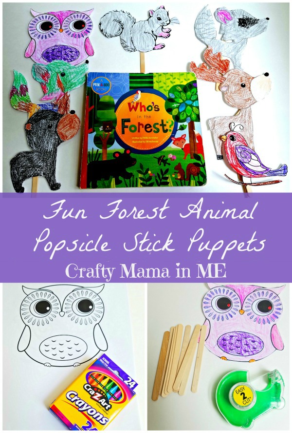 Fun Forest Animal Craft Stick Puppets