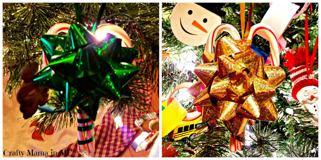 Festive Kid Made Candy Cane & Ribbon Ornaments