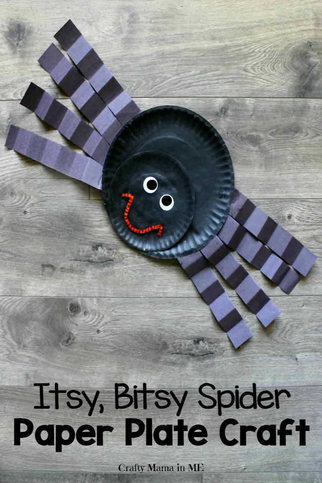 Itsy Bitsy Spider Paper Plate Craft for Kids. Fun and Easy Halloween Kids Craft