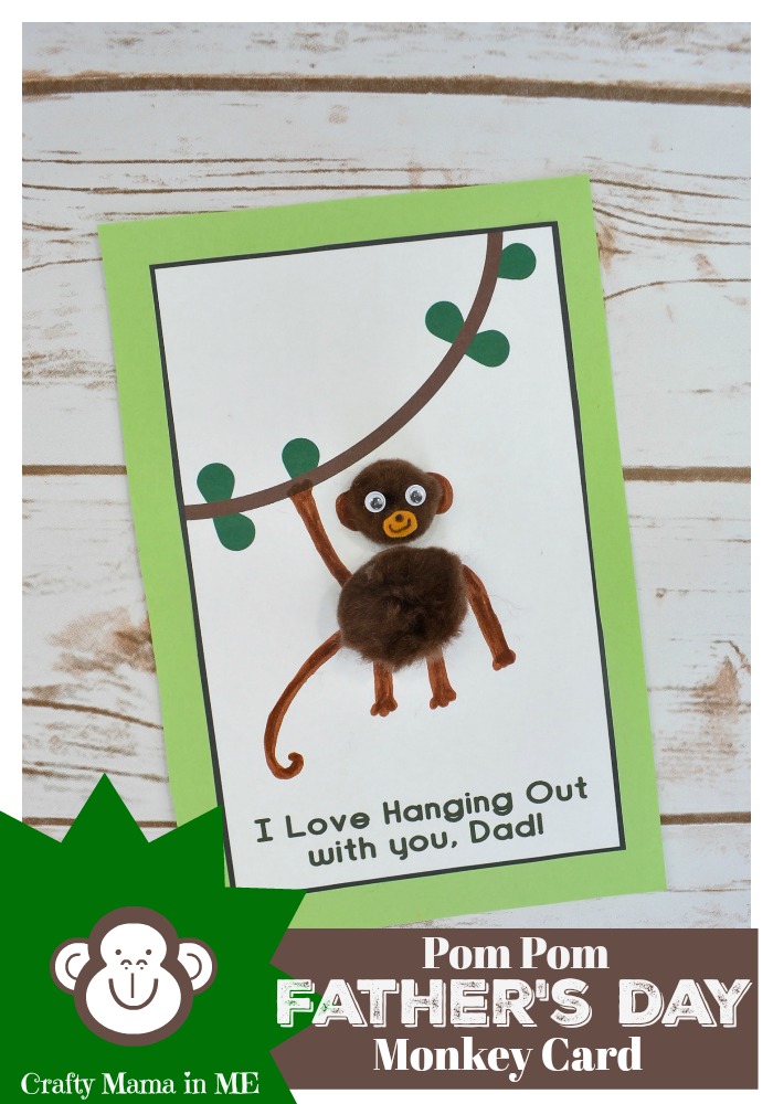 Pom Pom Father's Day Monkey Card